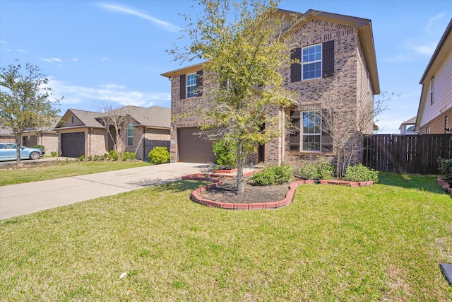 4418 Windflower Valley Ln, Katy, TX 77493 - view of front of property with brick siding, an attached garage, and concrete driveway