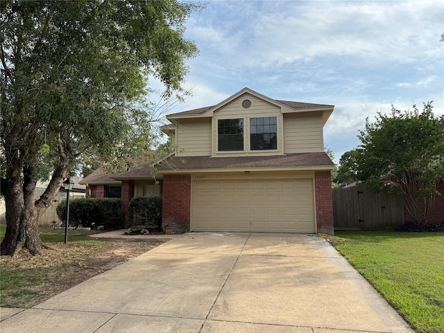 16319 Chimneystone Dr, Houston, TX 77095 - traditional-style home featuring an attached garage, brick siding, driveway, and roof with shingles