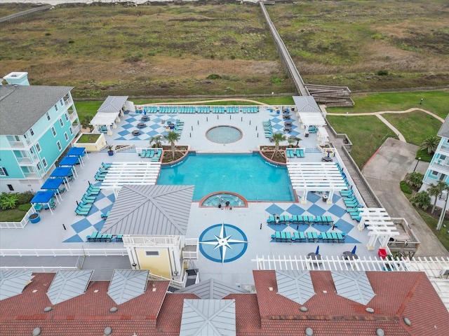 4035 Estuary Ct, Galveston, TX 77554 - aerial view of a pool area