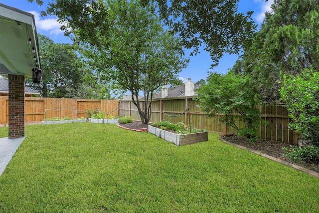 13935 Pueblo Run, Cypress, TX 77429 - view of yard featuring a garden and a fenced backyard
