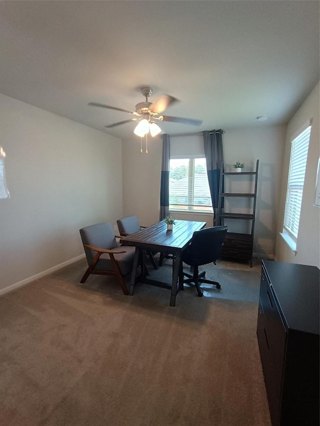 12303 Sterling Oak Dr, Humble, TX 77044 - office space with light colored carpet, baseboards, and a ceiling fan