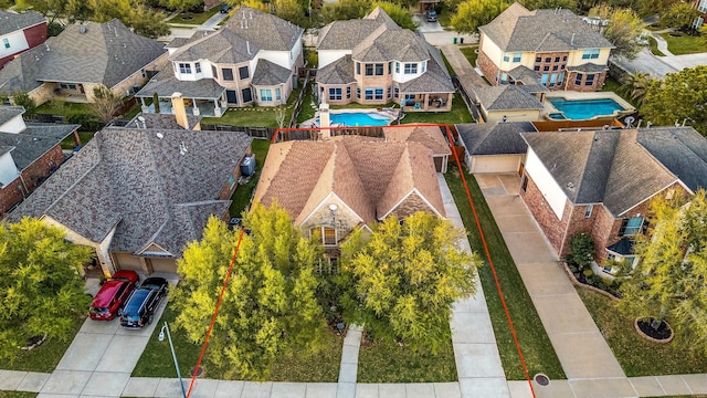 bird's eye view featuring a residential view