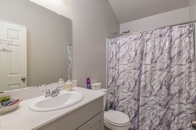 9971 Spring Creek Rd, Cleveland, TX 77327 - full bathroom featuring toilet, a shower with shower curtain, and vanity