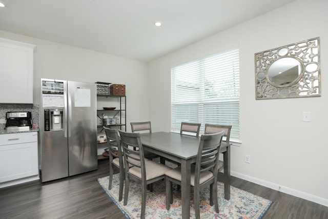 12626 Baker Bend St, Houston, TX 77034 - dining area featuring recessed lighting, dark wood finished floors, and baseboards