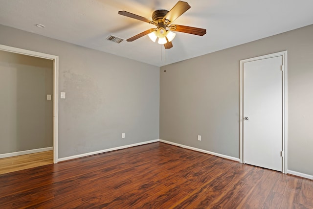 15110 Falling Creek Dr, Houston, TX 77068 - empty room with a ceiling fan, wood finished floors, and baseboards