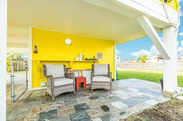 16530 Jean Lafitte Rd, Jamaica Beach, TX 77554 - view of patio / terrace with fence and visible vents