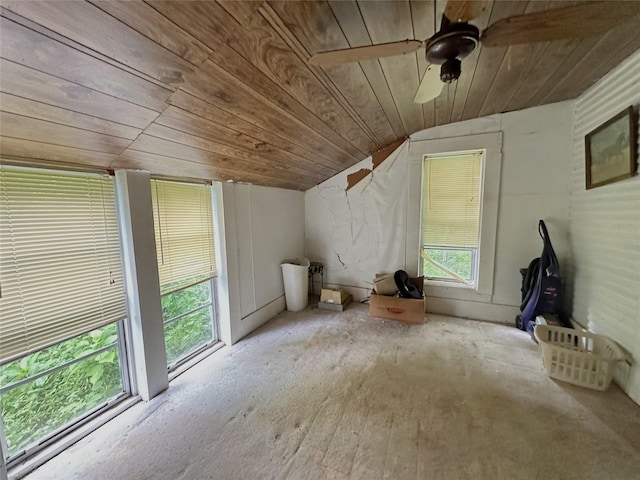 additional living space with wood ceiling and lofted ceiling
