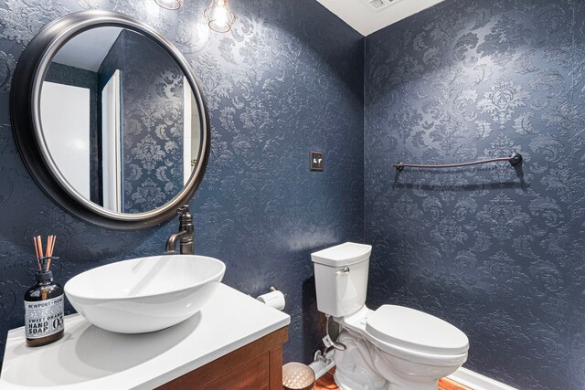 3749 Wakeforest St, Houston, TX 77098 - half bath featuring vanity and toilet