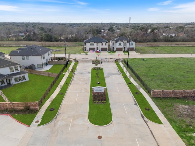 bird's eye view featuring a residential view