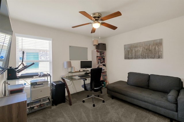 2415 Allendale Garden Ln, Spring, TX 77373 - carpeted office featuring ceiling fan