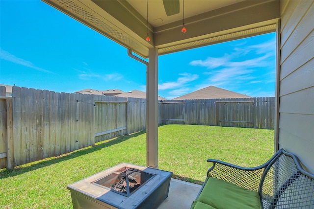 2415 Allendale Garden Ln, Spring, TX 77373 - view of yard with a fire pit and a patio area
