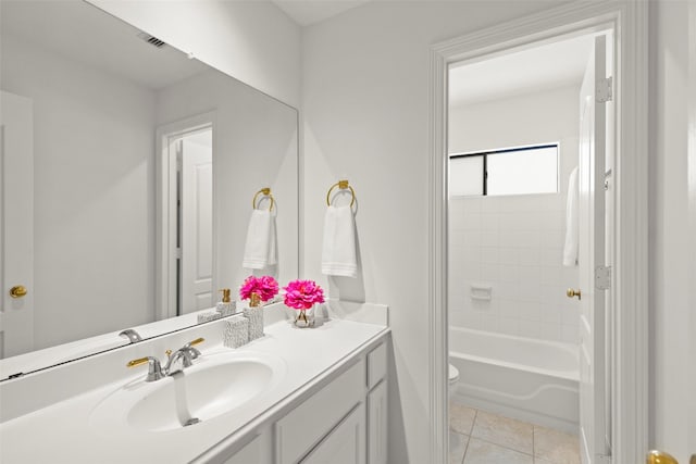 5514 Chase Hbr, Houston, TX 77041 - bathroom with toilet, vanity, tile patterned flooring, and shower / bath combination