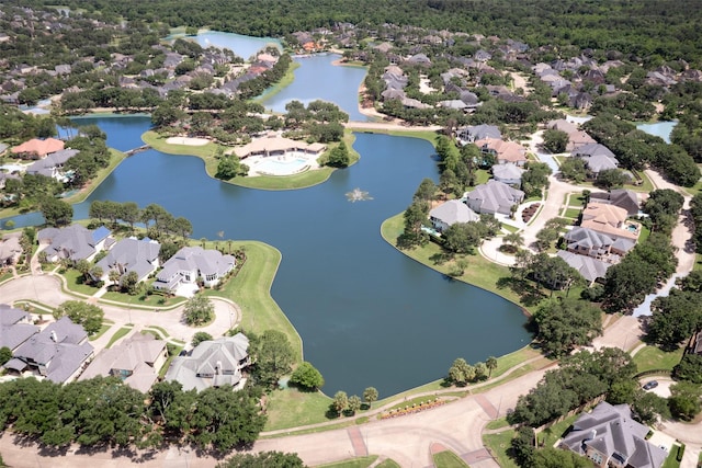 5514 Chase Hbr, Houston, TX 77041 - aerial overview of property's location featuring nearby suburban area, a large body of water, and a heavily wooded area