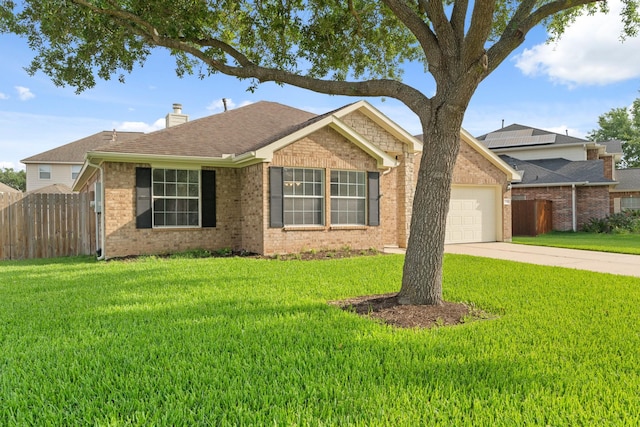 2418 Fawnlake Cir, Katy, TX 77493 - ranch-style house featuring brick siding, a garage, fence, and driveway