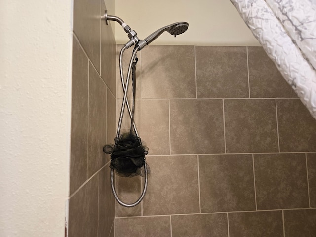 details with tiled shower