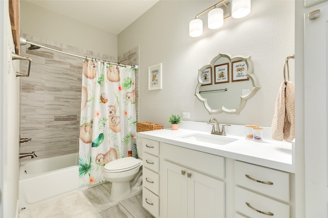12 Caravelle Ct, Galveston, TX 77554 - full bath featuring vanity, toilet, and shower / bath combination with curtain