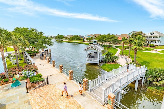 12 Caravelle Ct, Galveston, TX 77554 - dock featuring a gazebo and a water view