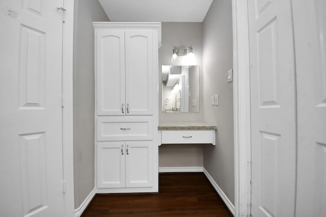 15510 Jersey Dr, Jersey Village, TX 77040 - interior space with baseboards, wood finished floors, and vanity