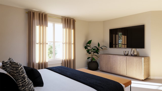 bedroom with baseboards