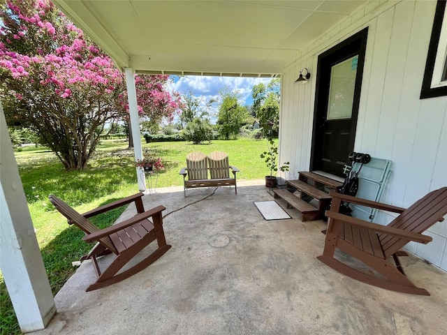 view of patio with entry steps