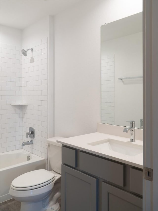 711 Boer Plains Dr, Rosharon, TX 77583 - full bath featuring toilet, vanity, and bathtub / shower combination