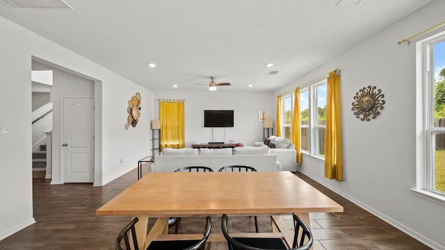 6630 Elks Trce, Richmond, TX 77406 - dining room featuring plenty of natural light and dark wood-type flooring