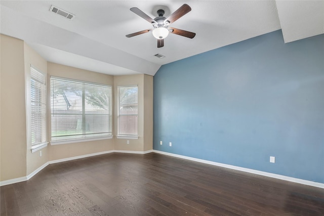 23106 Willow Canyon Dr, Katy, TX 77494 - empty room featuring ceiling fan, plenty of natural light, wood-type flooring, and baseboards
