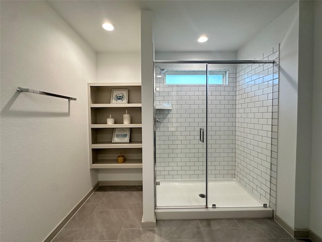 29403 Paytons Park Ct, Katy, TX 77494 - full bathroom featuring a shower stall, tile patterned floors, baseboards, and recessed lighting
