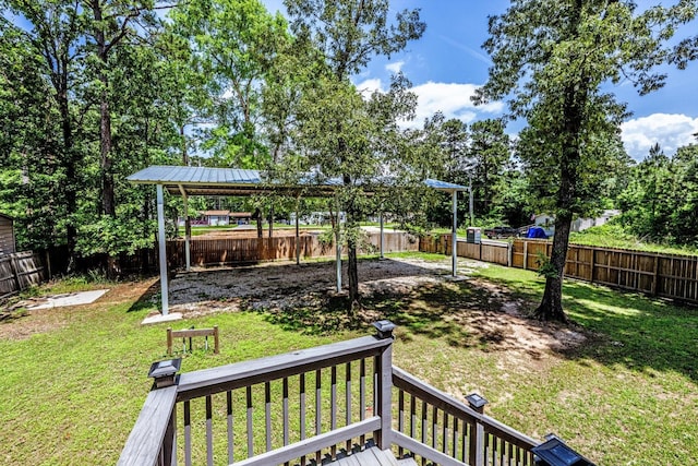 50 Canary St, Point Blank, TX 77364 - view of yard with a gazebo and a wooden deck