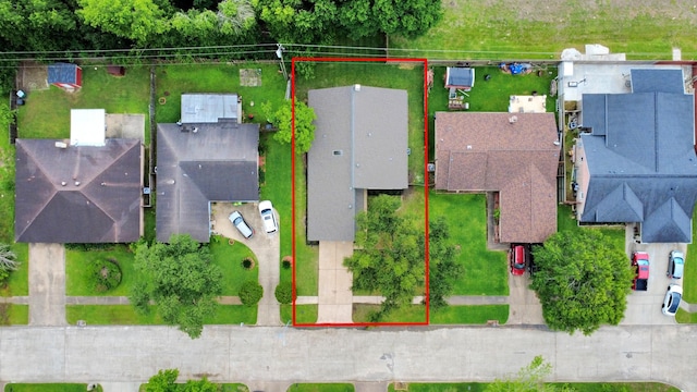aerial view of property's location with property parcel outlined
