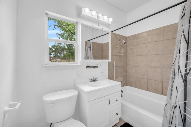 6803 Lakemont Dr, Houston, TX 77050 - full bath with toilet, shower / bath combo, and vanity