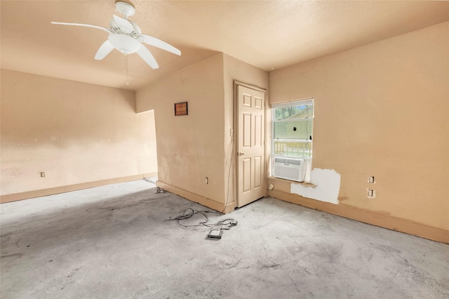 6803 Lakemont Dr, Houston, TX 77050 - unfurnished room featuring baseboards, ceiling fan, cooling unit, and concrete flooring