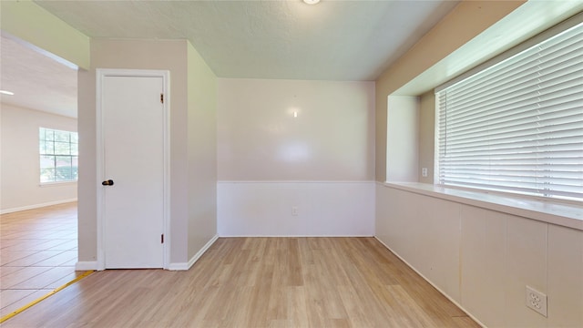 empty room with light wood-style floors