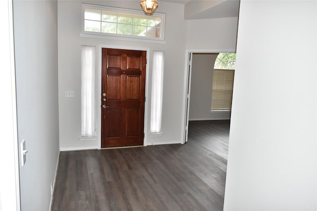 11111 Sprucedale Ct, Houston, TX 77070 - entrance foyer with baseboards and dark wood-style floors