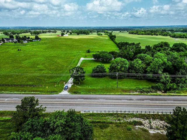 aerial view featuring a rural view