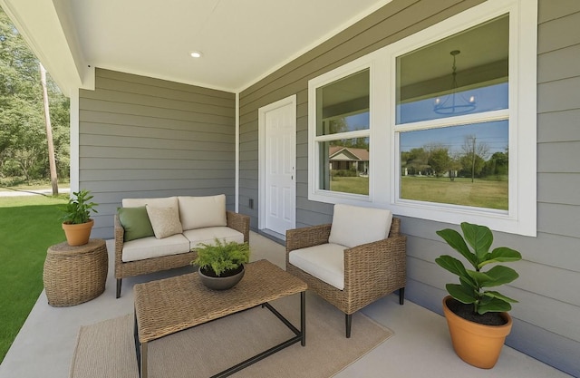 view of patio with a porch