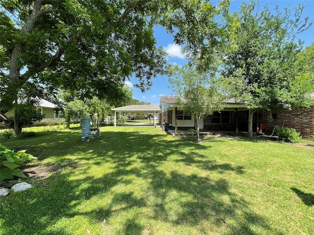 view of green lawn