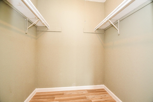 spacious closet featuring light wood-style flooring