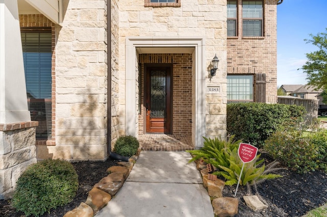 31183 Pecan Creek Dr, Brookshire, TX 77423 - entrance to property featuring brick siding and stone siding