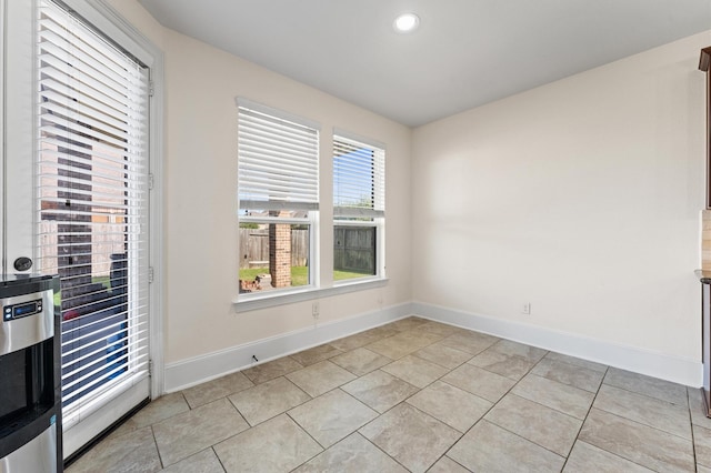 31183 Pecan Creek Dr, Brookshire, TX 77423 - unfurnished room with baseboards, recessed lighting, and light tile patterned flooring