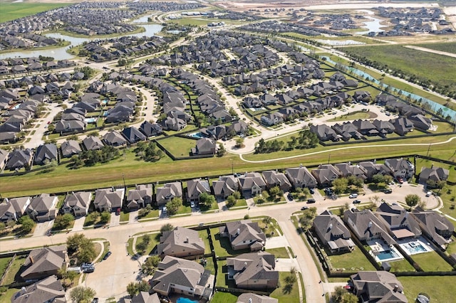 31183 Pecan Creek Dr, Brookshire, TX 77423 - birds eye view of property featuring a water view and a residential view