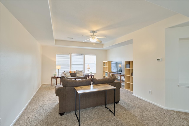 19106 S Rim Trl, Spring, TX 77388 - living room featuring baseboards, a ceiling fan, carpet flooring, and visible vents