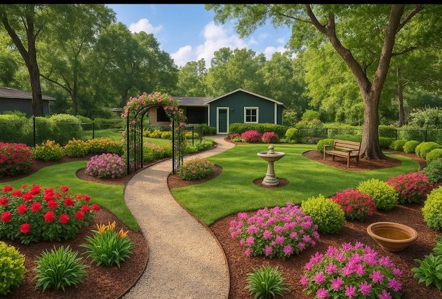 4205 Trent Rd, Huffman, TX 77336 - view of property's community featuring fence and a lawn