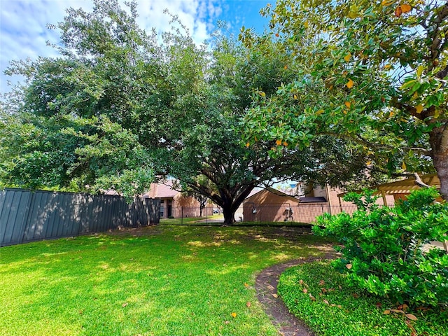 view of yard with fence
