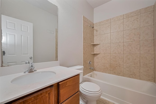 24114 Morrison Ln, Katy, TX 77493 - full bathroom with vanity, toilet, and shower / washtub combination