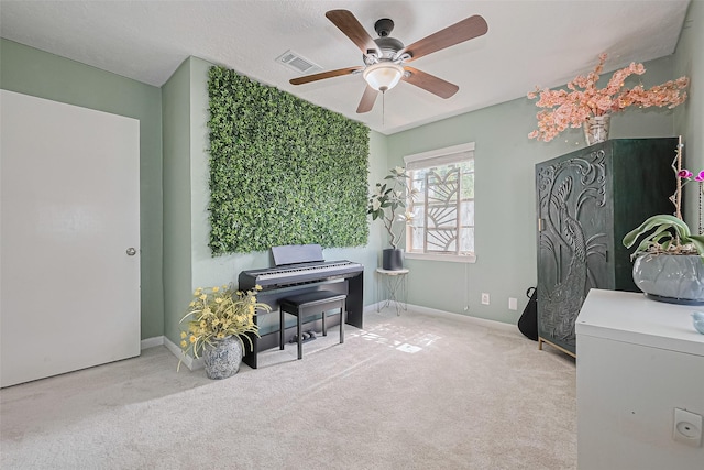13018 Vernon Rd, Cypress, TX 77429 - living area with carpet, ceiling fan, and baseboards