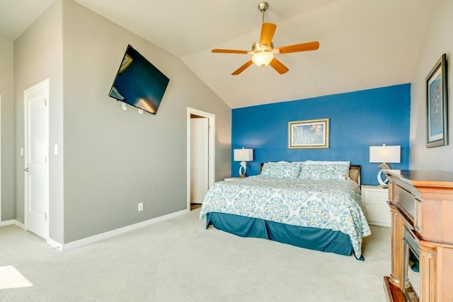 2386 Hwy 87, Gilchrist, TX 77617 - bedroom with baseboards, lofted ceiling, and light carpet