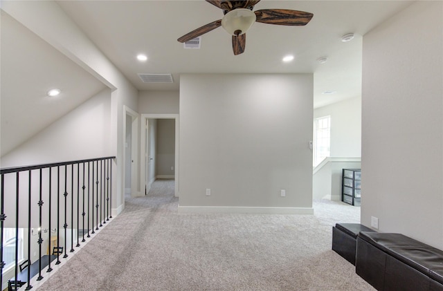 14514 Sanour Dr, Houston, TX 77084 - interior space featuring light colored carpet, visible vents, and recessed lighting
