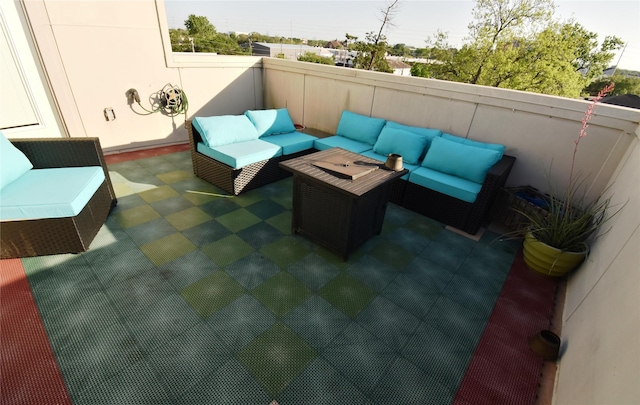 3804 Lovejoy St, Houston, TX 77003 - view of patio with an outdoor living space and a balcony