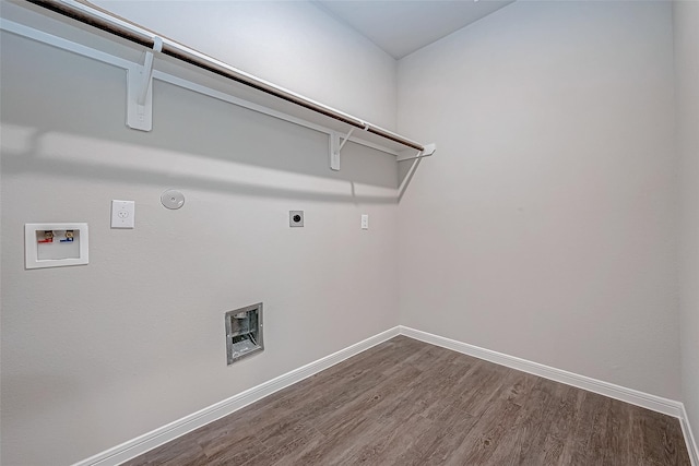 10103 Gold Finch Run, Magnolia, TX 77354 - laundry area with dark wood-style flooring, washer hookup, laundry area, hookup for a gas dryer, and electric dryer hookup
